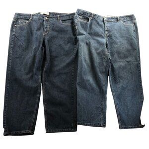 Just My Size Womens Jeans Size 24W Lot Of Two Stretch Classic Denim Straight Leg